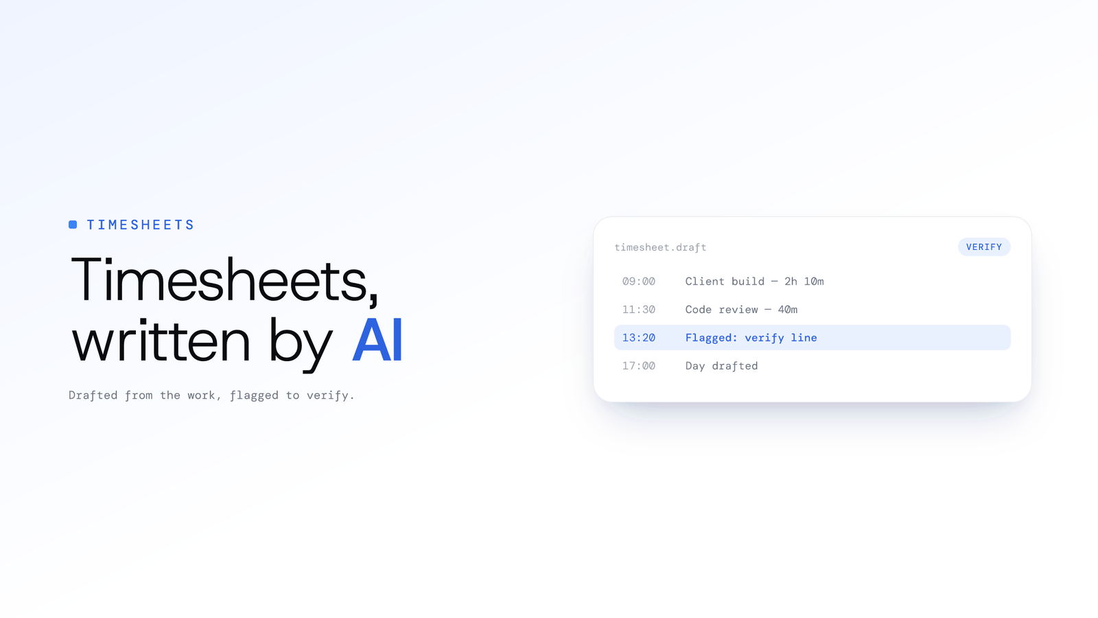AI timesheet generator from real work