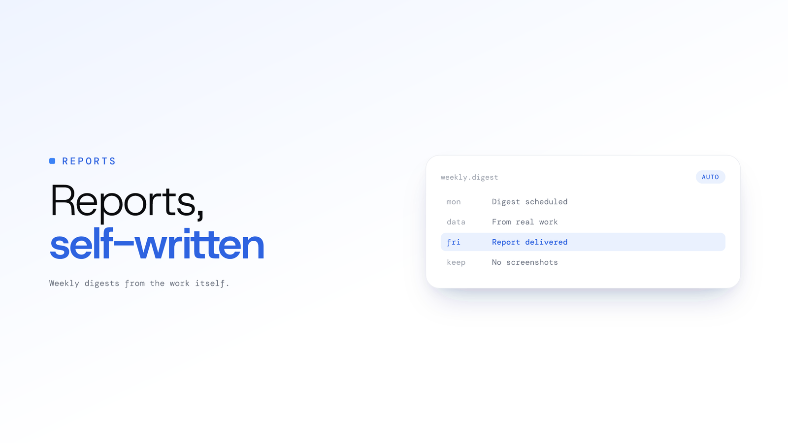 Employee productivity reports, automated