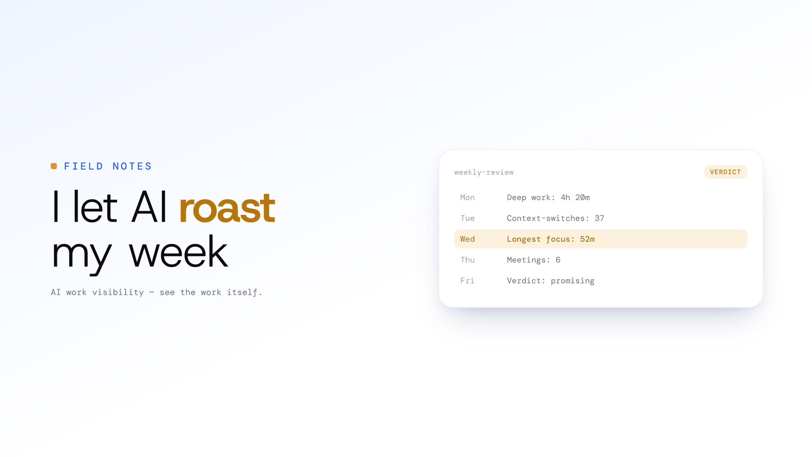 I Let an AI Roast My Work Habits for a Week