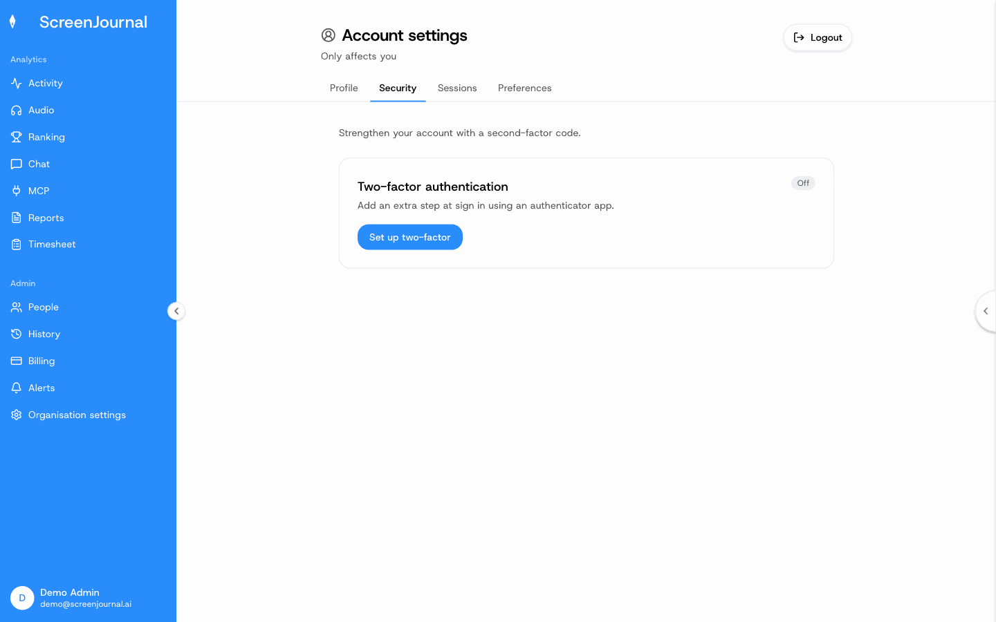 Account — Security
