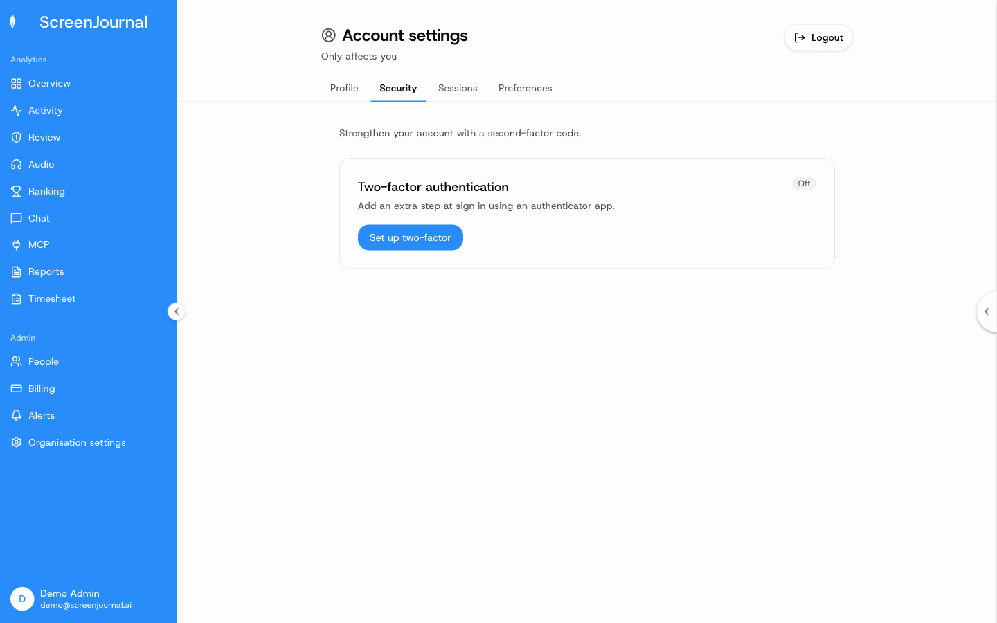 Account — Security