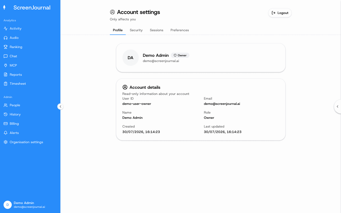 Account — Profile