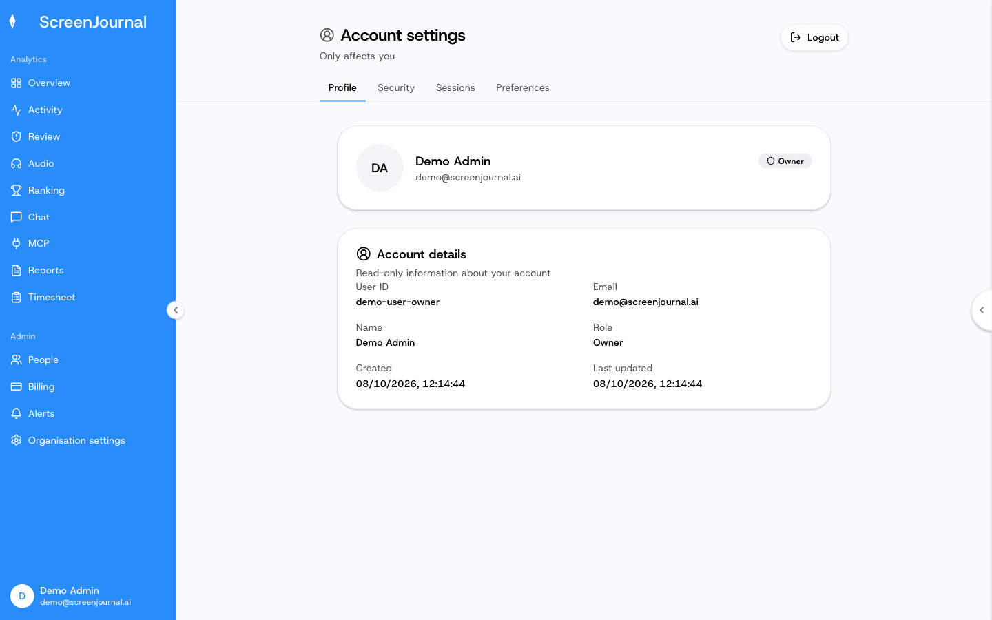 Account — Profile
